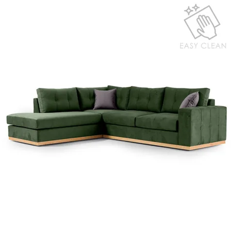 Coltar Dreapta Pako World Boston Verde Inchis Gri Inchis Natural 280x225x95cm - imagine 2
