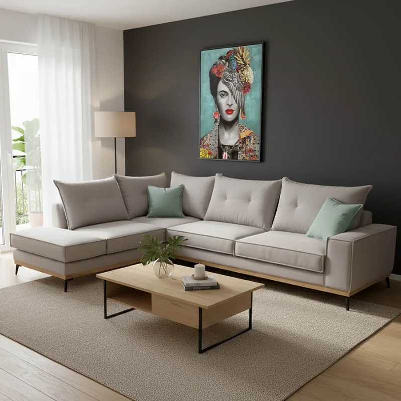 Coltar Dreapta Pako World Luxury II Elephant Ciel Negru 290x235x90cm