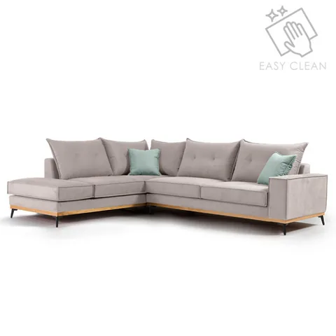 Coltar Dreapta Pako World Luxury II Elephant Ciel Negru 290x235x90cm - imagine 2