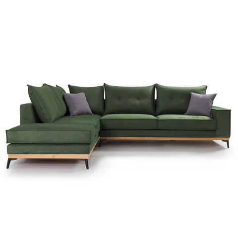 Coltar Dreapta Pako World Luxury II Verde Inchis Antracit - Negru 290x235x90 cm - imagine 4