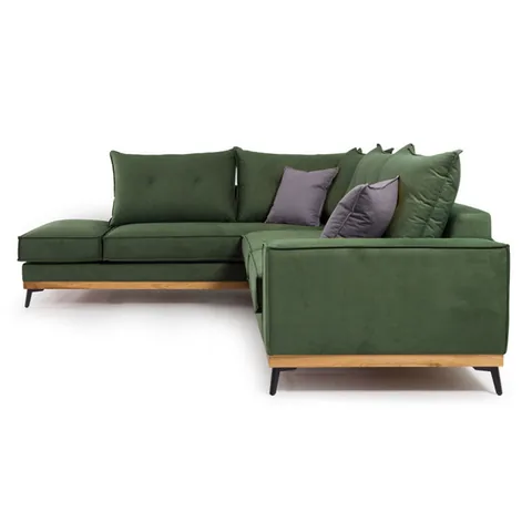 Coltar Dreapta Pako World Luxury II Verde Inchis Antracit - Negru 290x235x90 cm - imagine 5