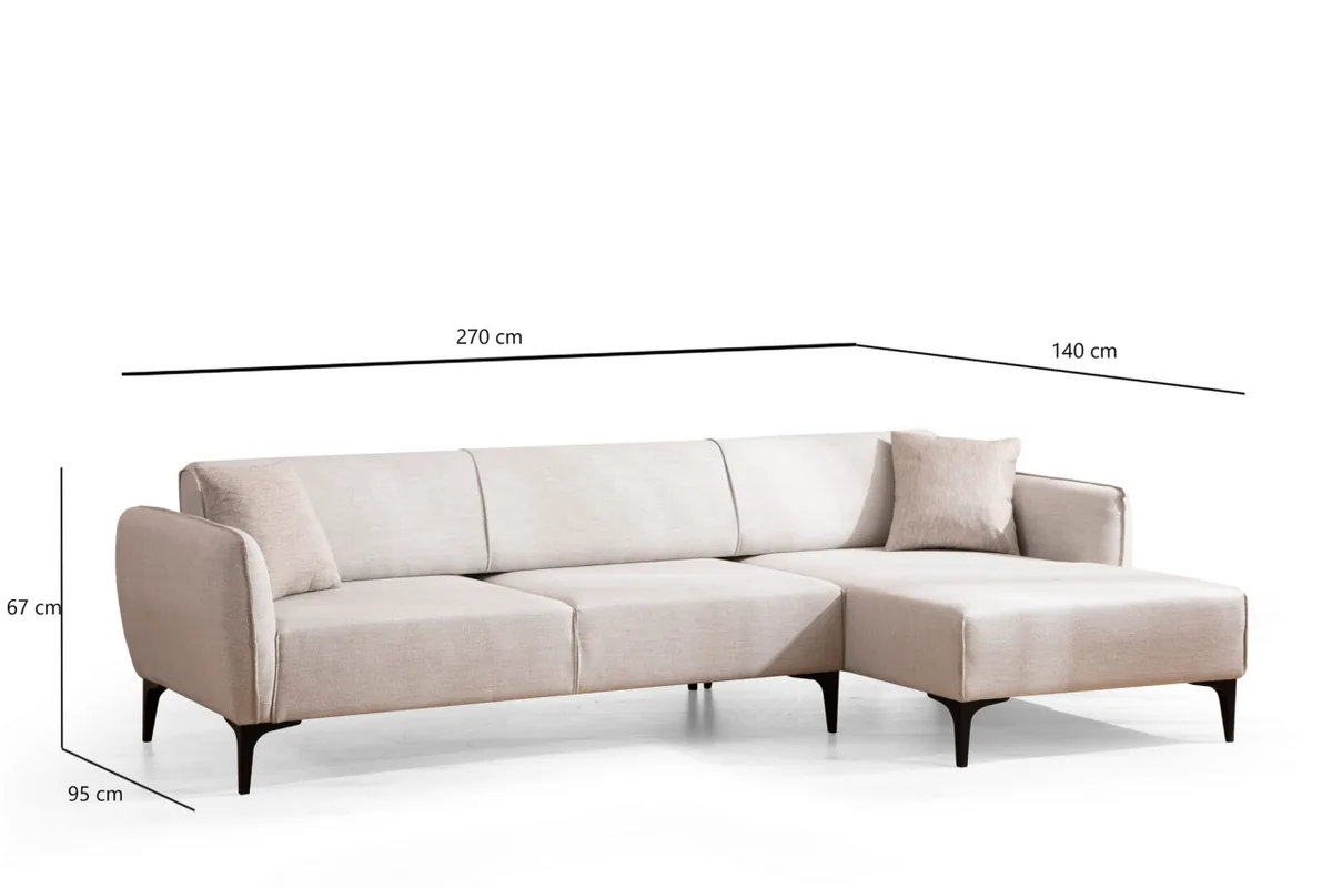 Coltar Dreapta Salvador Belissimo Bej 270x140x67cm - imagine 8
