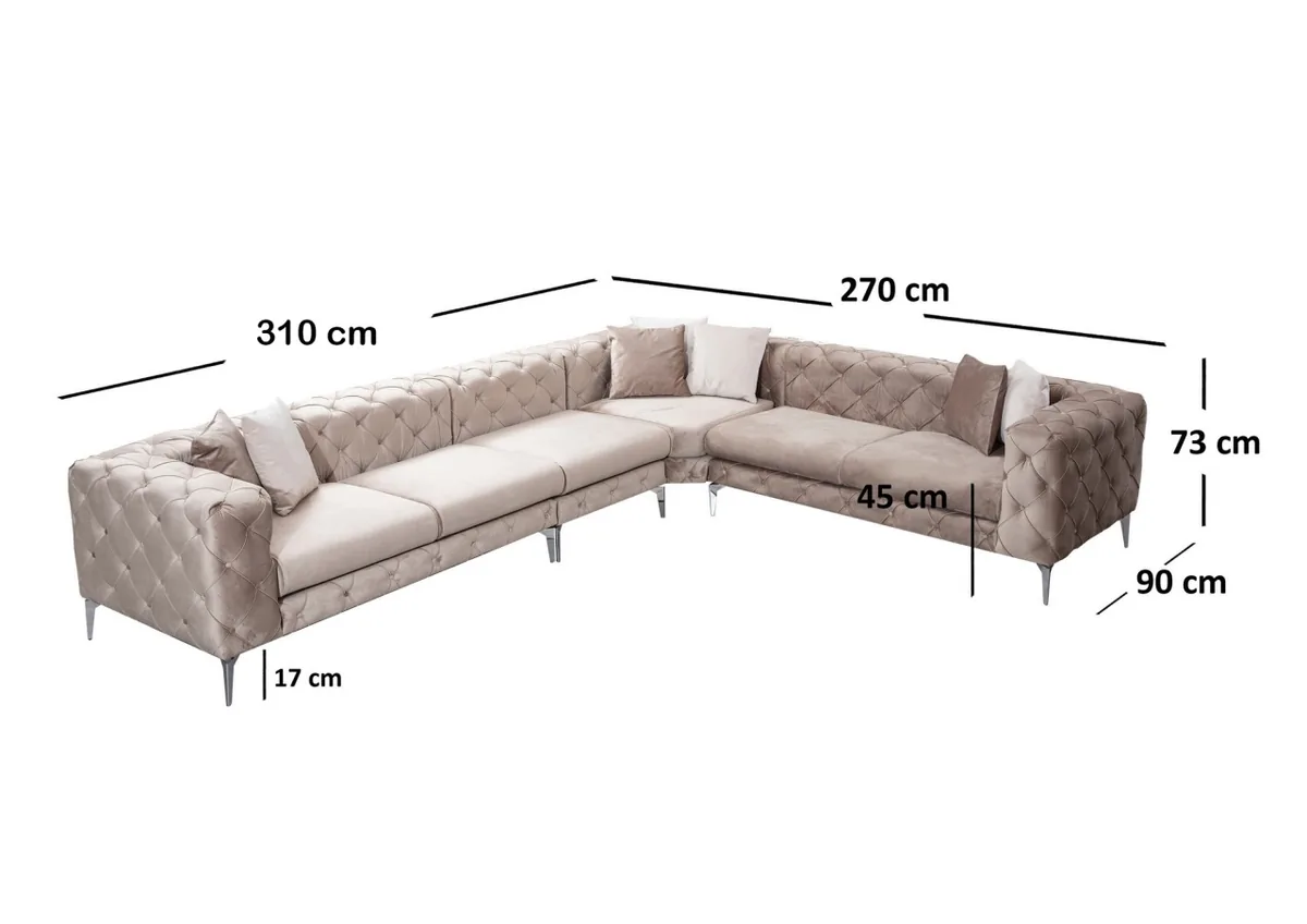 Coltar Dreapta Salvador Como Bej 310x73x270cm - imagine 7
