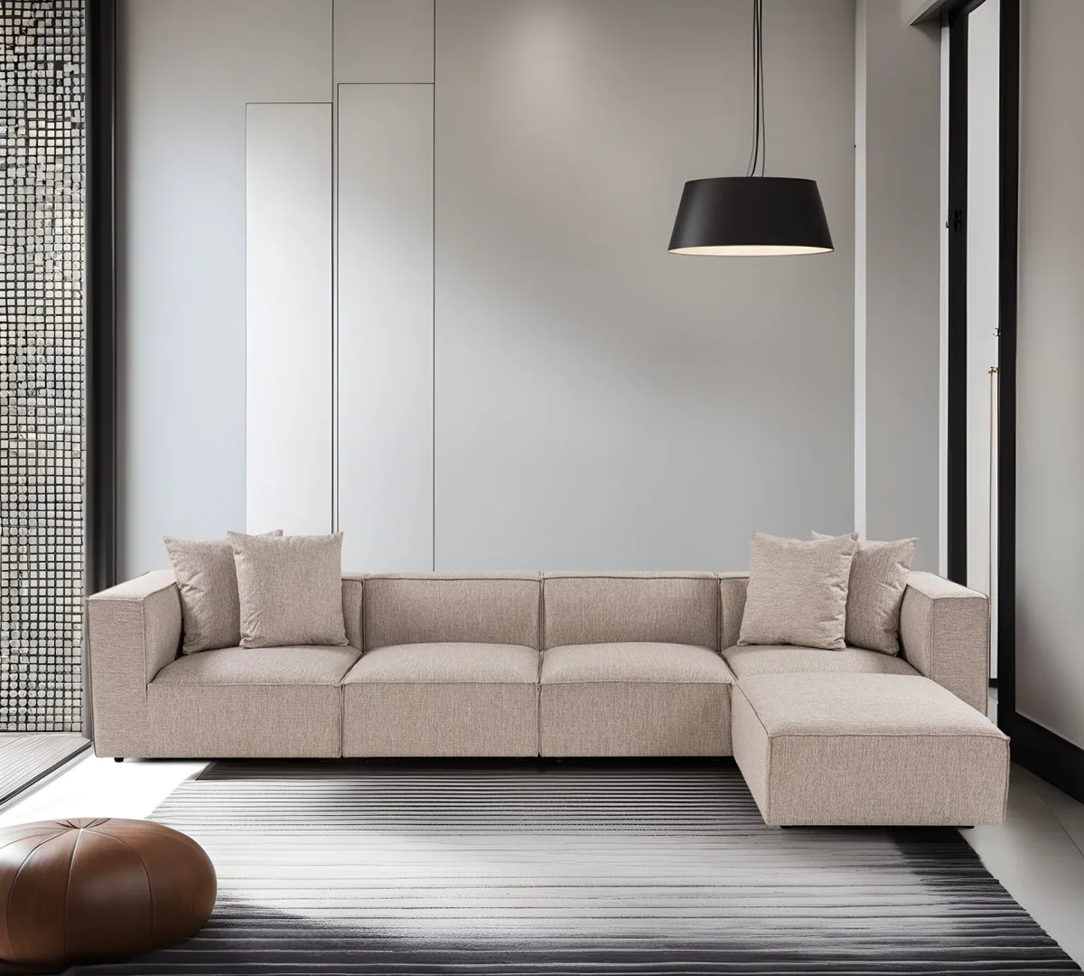Coltar Dreapta Salvador Sora Bej 430x75x102cm - imagine 2