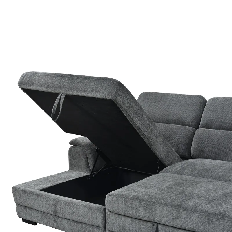 Coltar Extensibil Dreamora Antracit 167x270x82cm Stanga - imagine 7
