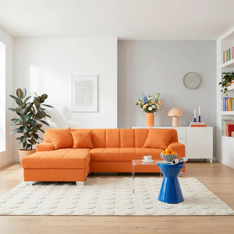 Coltar Extensibil Mid.You Textil Portocaliu