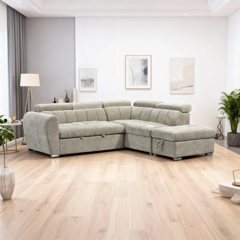 Coltar Extensibil Pako World Nuvora Stanga Bej 244x225x79cm
