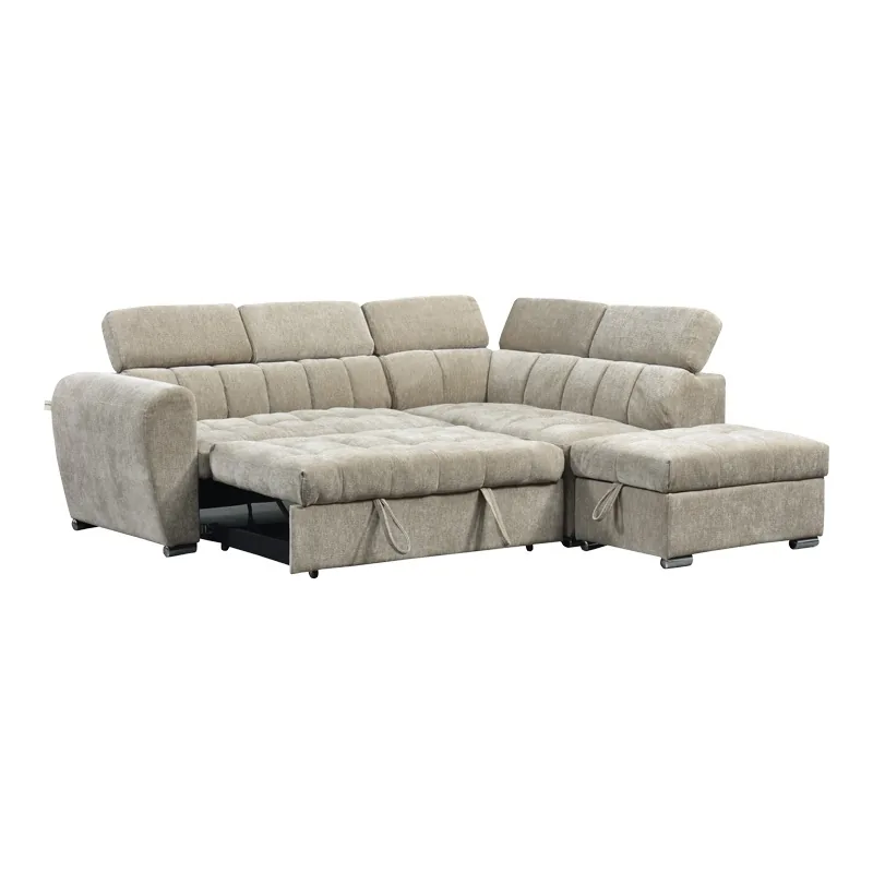 Coltar Extensibil Pako World Nuvora Stanga Bej 244x225x79cm - imagine 3