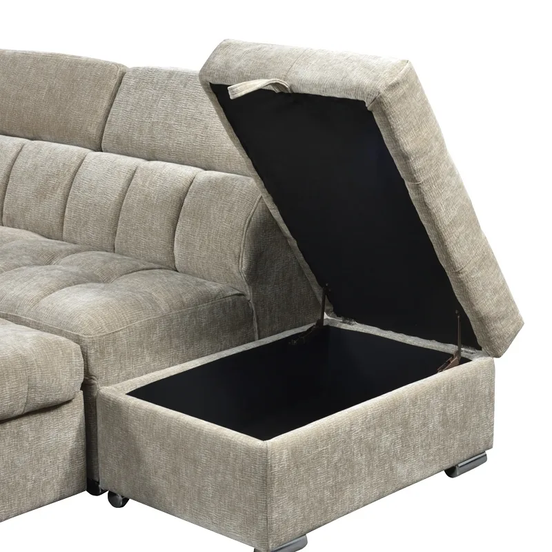 Coltar Extensibil Pako World Nuvora Stanga Bej 244x225x79cm - imagine 7