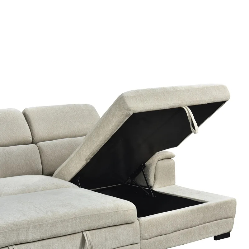 Coltar Extensibil pe Dreapta Pako World Dreamora Bej 167x270x82cm - imagine 7