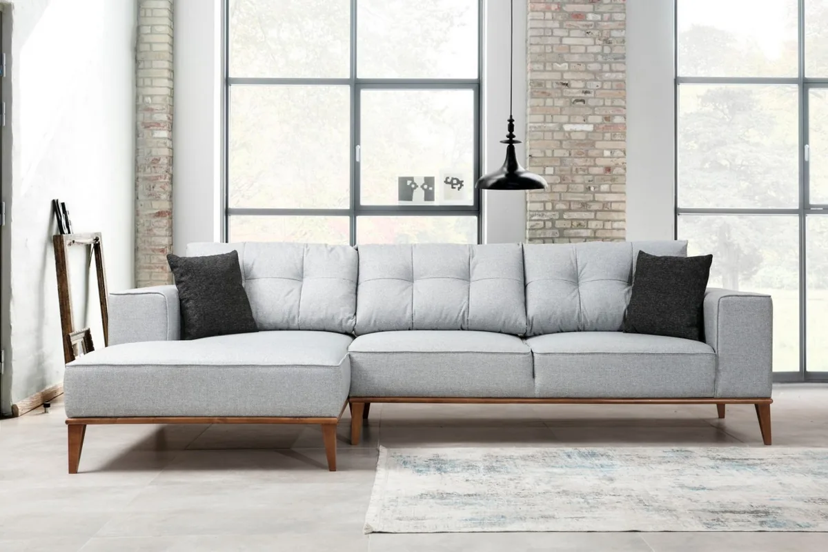 Coltar Extensibil Salvador Montana Gri Deschis 288x160x85cm