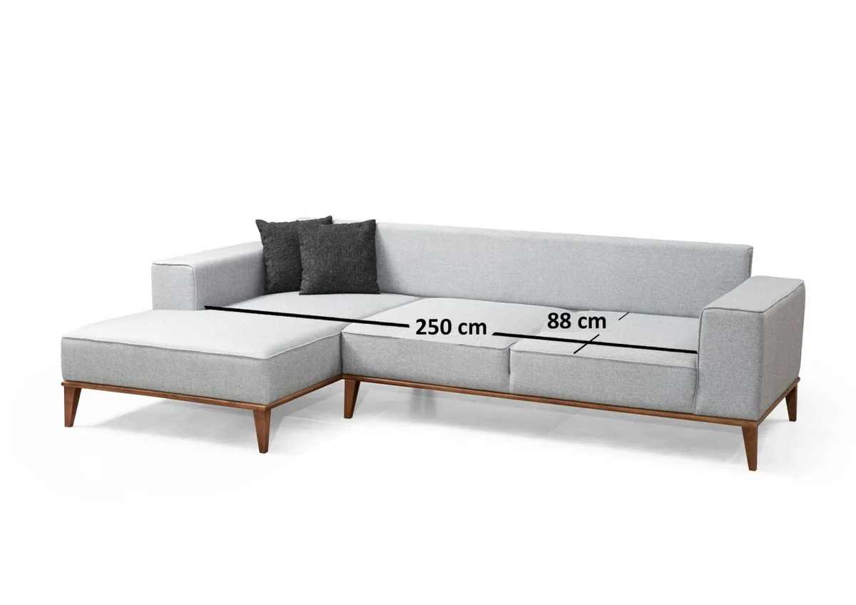 Coltar Extensibil Salvador Montana Gri Deschis 288x160x85cm - imagine 5