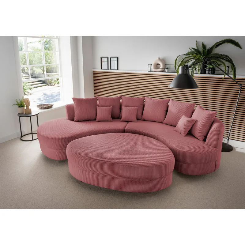 Coltar Livetastic Semirotund Textil Corai 4 Locuri