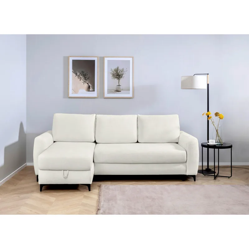 Colțar Mid.You Alb Textil 236cm