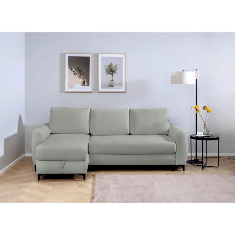 Coltar Mid.You Textil Gri Inchis cu Funcție de Dormit