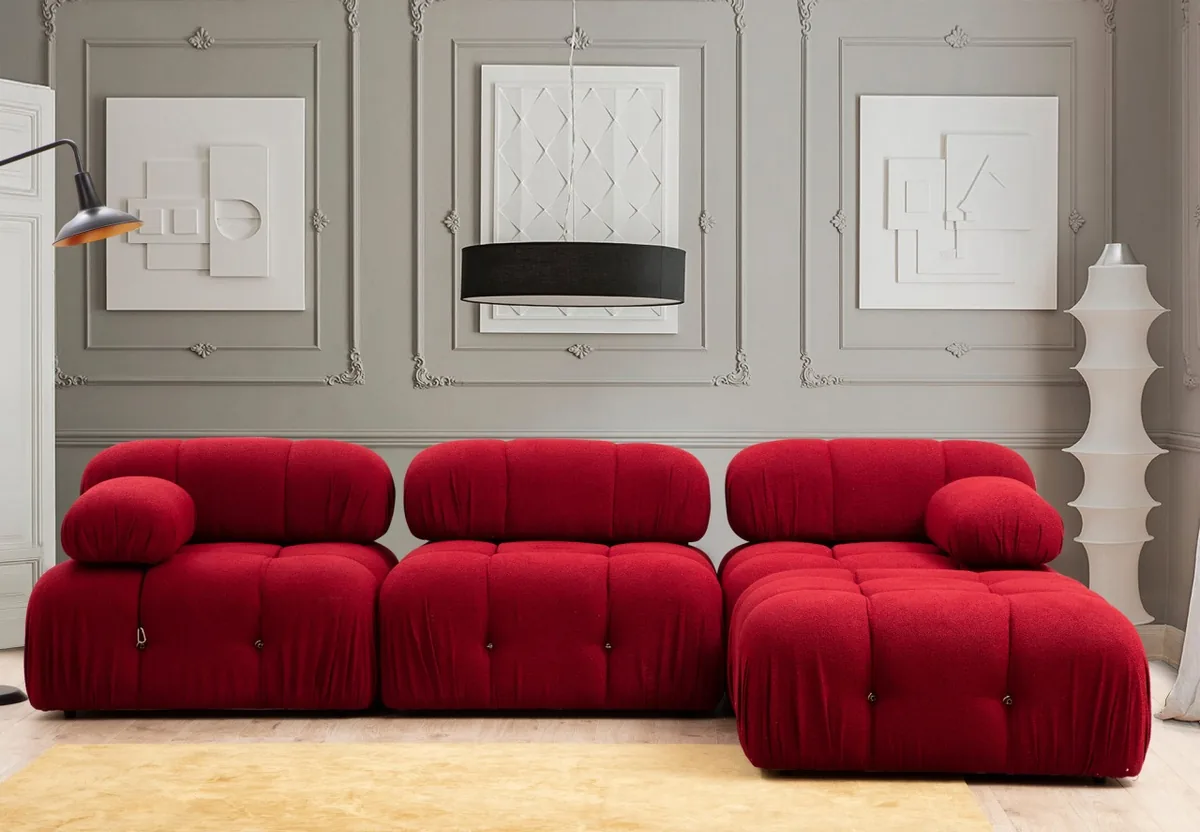 Coltar Modular Bubble Rosu 288x190x75 cm