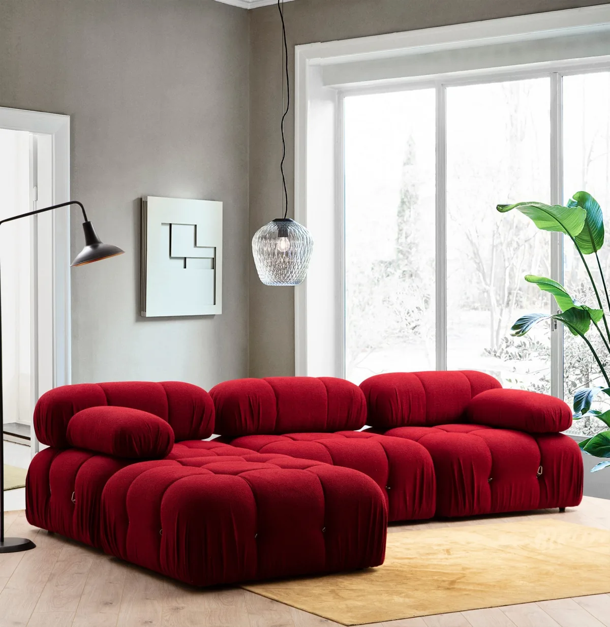Coltar Modular Bubble Rosu 288x190x75 cm - imagine 2