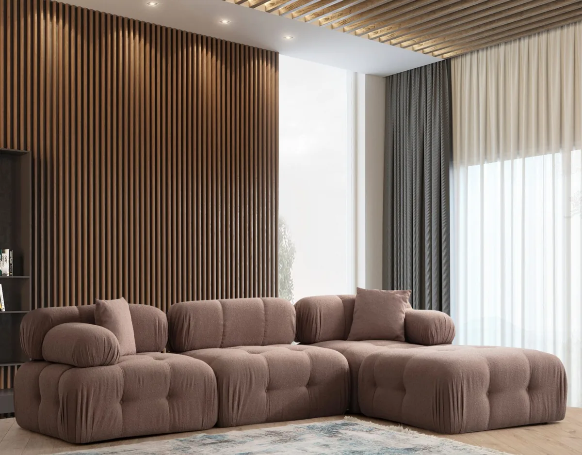 Coltar Modular Dreapta Doblo Cappuccino 315x210x80cm Salvador