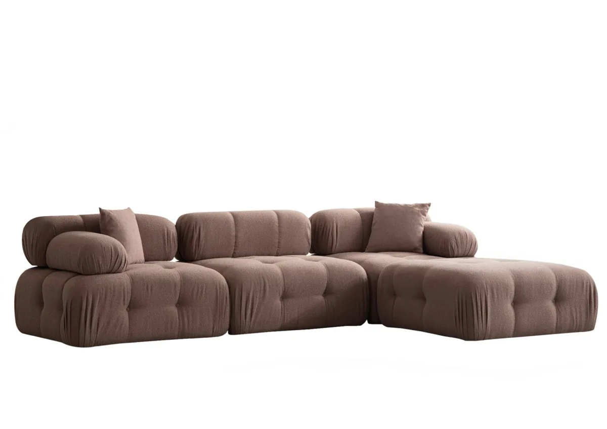 Coltar Modular Dreapta Doblo Cappuccino 315x210x80cm Salvador - imagine 3
