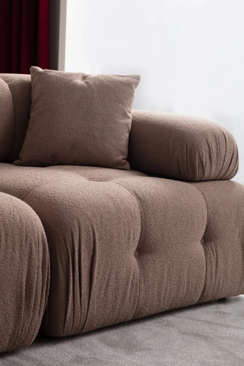 Coltar Modular Dreapta Doblo Cappuccino 315x210x80cm Salvador - imagine 6