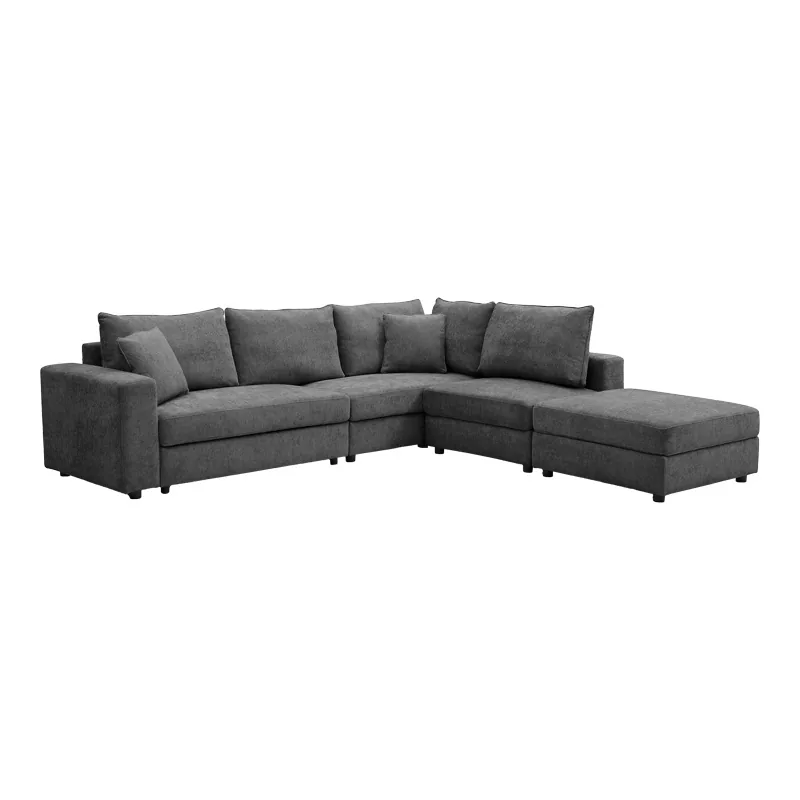 Coltar Modular Pako Navaro Antracit 281x256x85cm - imagine 3