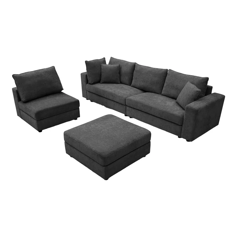Coltar Modular Pako Navaro Antracit 281x256x85cm - imagine 5