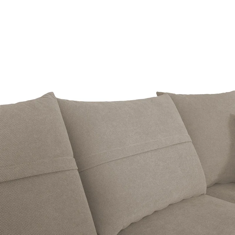 Coltar Montana Pako World Stanga Textil Gri Bej cu Perne Gri Deschis 275x215x93cm - imagine 3