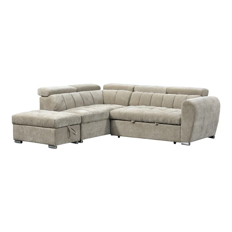 Coltar Nuvora Pako World Dreapta Extensibil cu Depozitare Bej 244x225x79cm - imagine 2