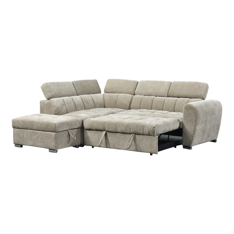 Coltar Nuvora Pako World Dreapta Extensibil cu Depozitare Bej 244x225x79cm - imagine 3