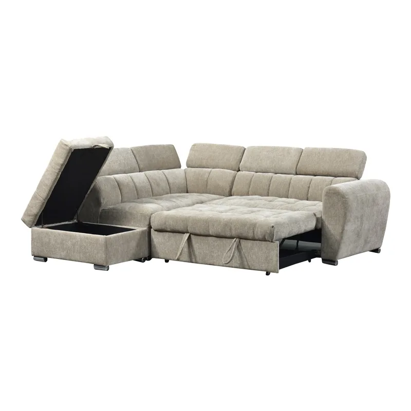 Coltar Nuvora Pako World Dreapta Extensibil cu Depozitare Bej 244x225x79cm - imagine 4