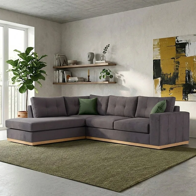 Coltar Pako World Boston Dreapta Gri Inchis 280x225x95cm