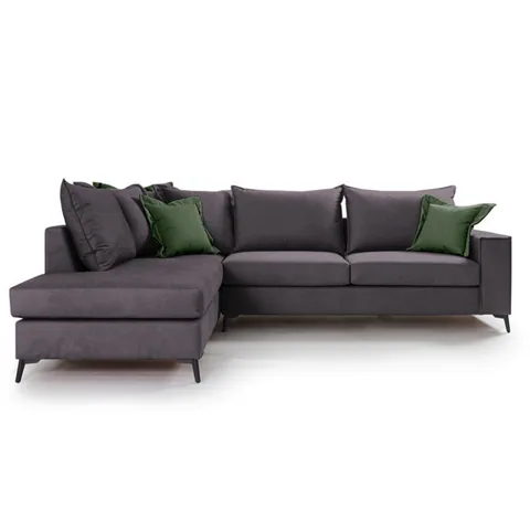 Coltar Pako World Boston Dreapta Gri Inchis Verde Inchis 290x235x95cm - imagine 3