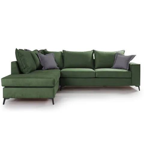 Coltar Pako World Boston Dreapta Verde Inchis Gri Inchis 290x235x95cm - imagine 3
