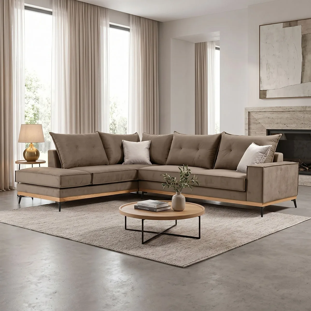 Coltar Pako World Luxury II Mocha - Crem - Negru 290x235x90cm