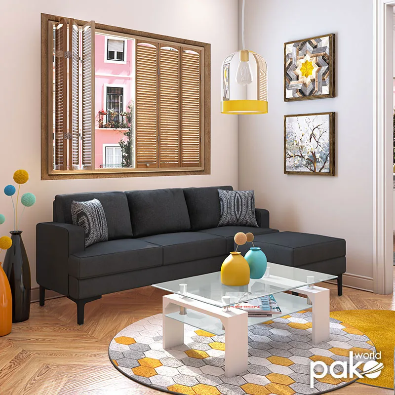 Coltar Pako World Slim Gri Inchis 185x140x70cm - imagine 2