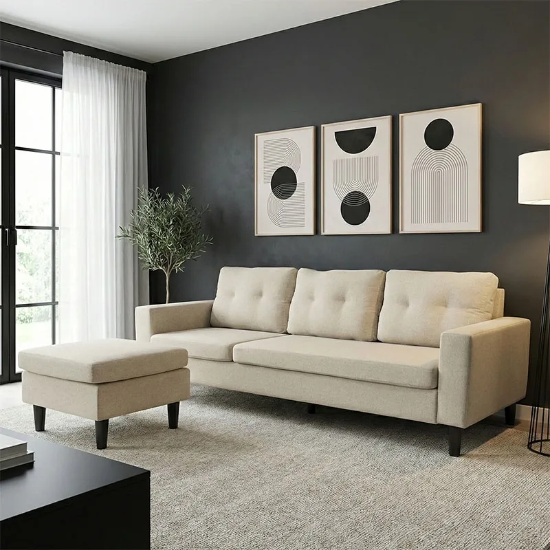Coltar Reversibil Maneli Bej 76x196x74cm