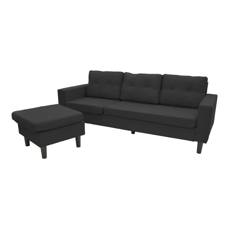 Coltar Reversibil Maneli Pako World Negru 3 Locuri 196cm - imagine 4