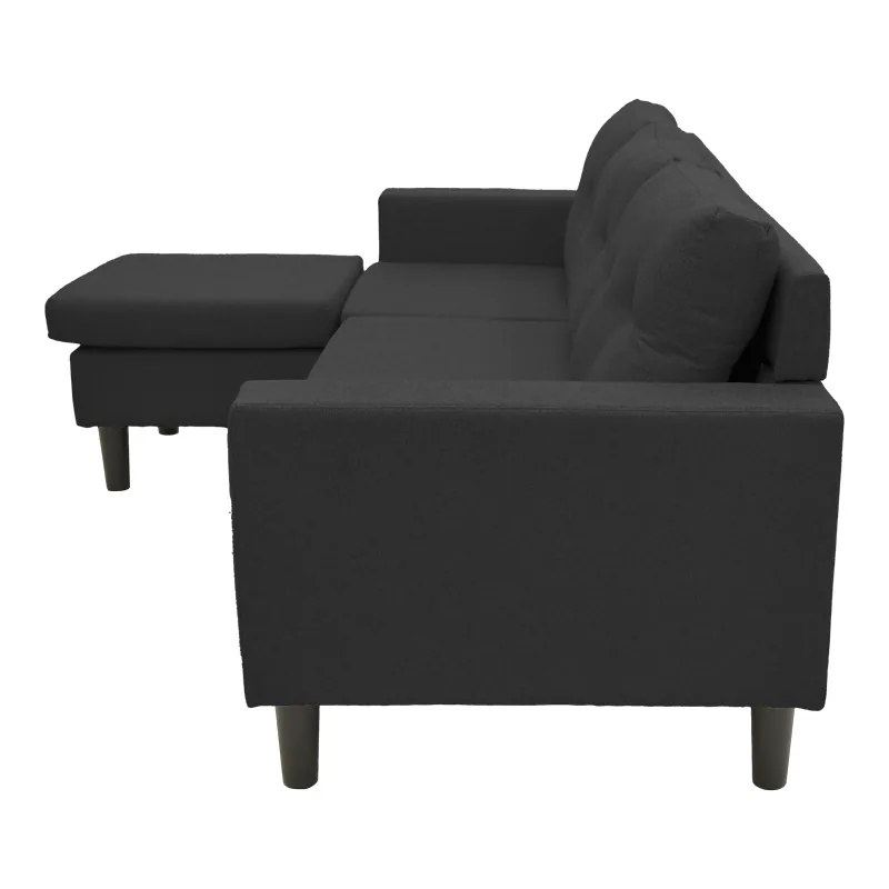 Coltar Reversibil Pako World Maneli Negru 76x196x74cm - imagine 6