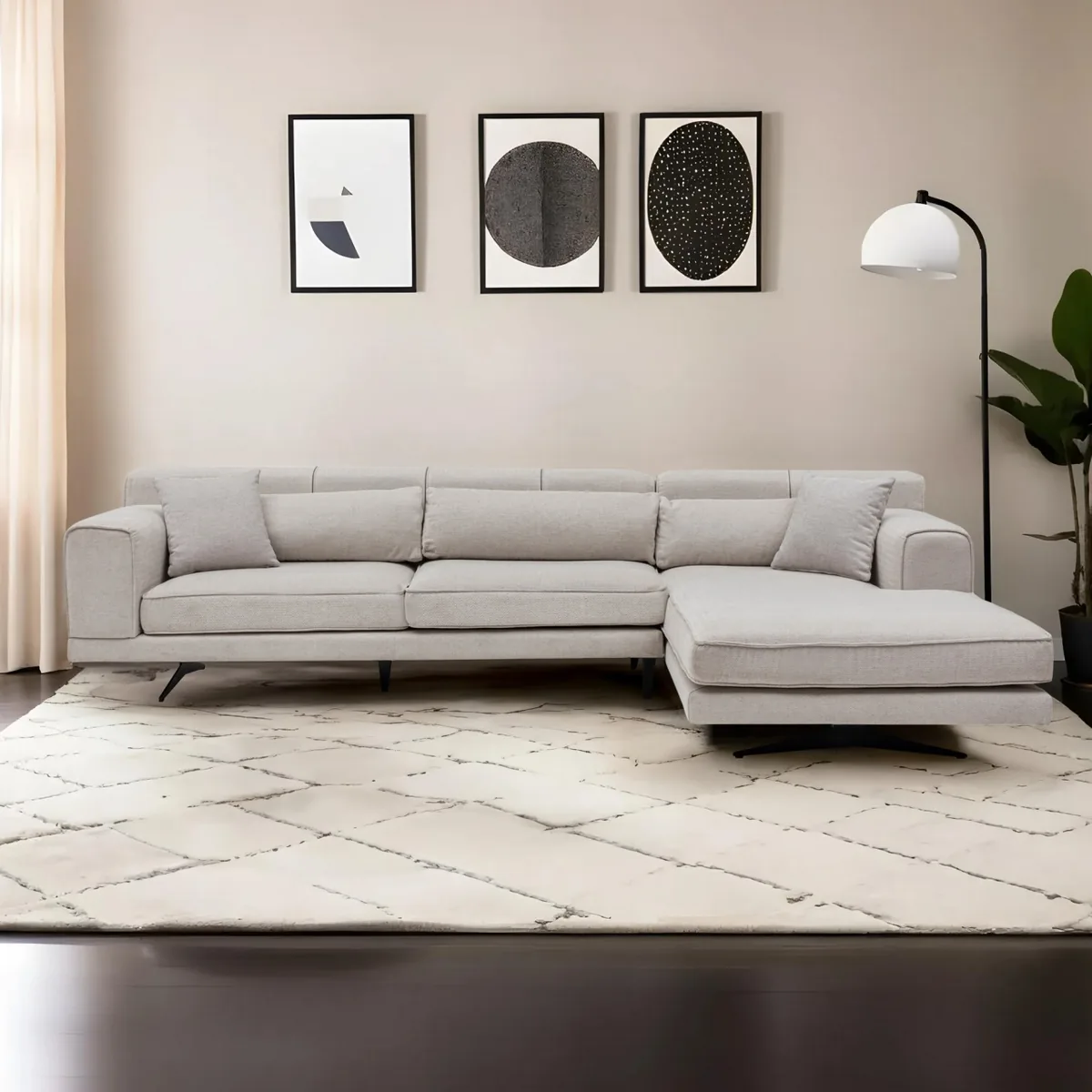 Coltar Salvador Jivago Bej 308x198x78cm - imagine 6