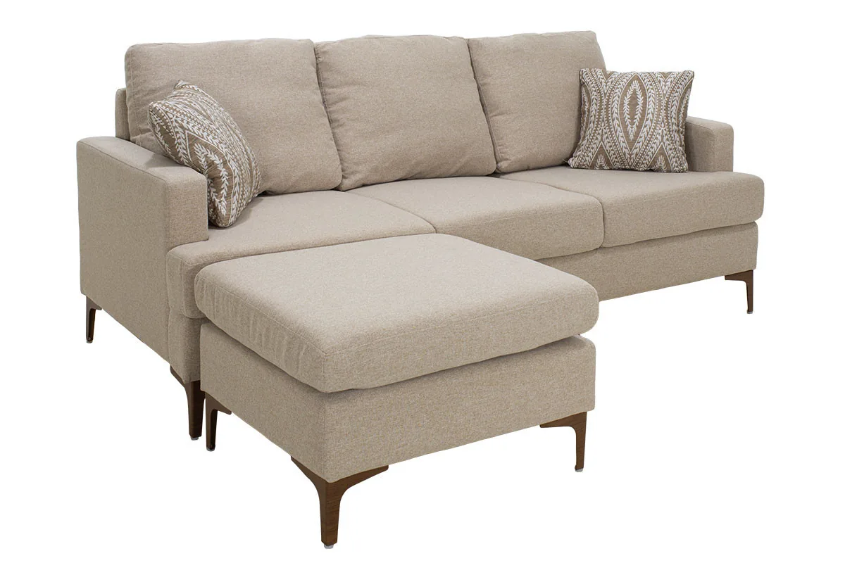 Coltar Slim Pako World Bej 185x140x70cm cu Doua Perne - imagine 3