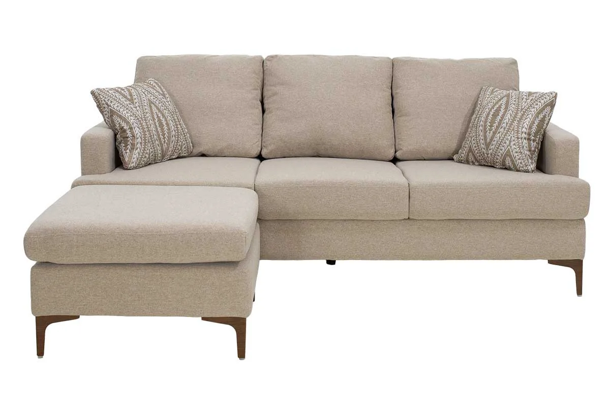 Coltar Slim Pako World Bej 185x140x70cm cu Doua Perne - imagine 4