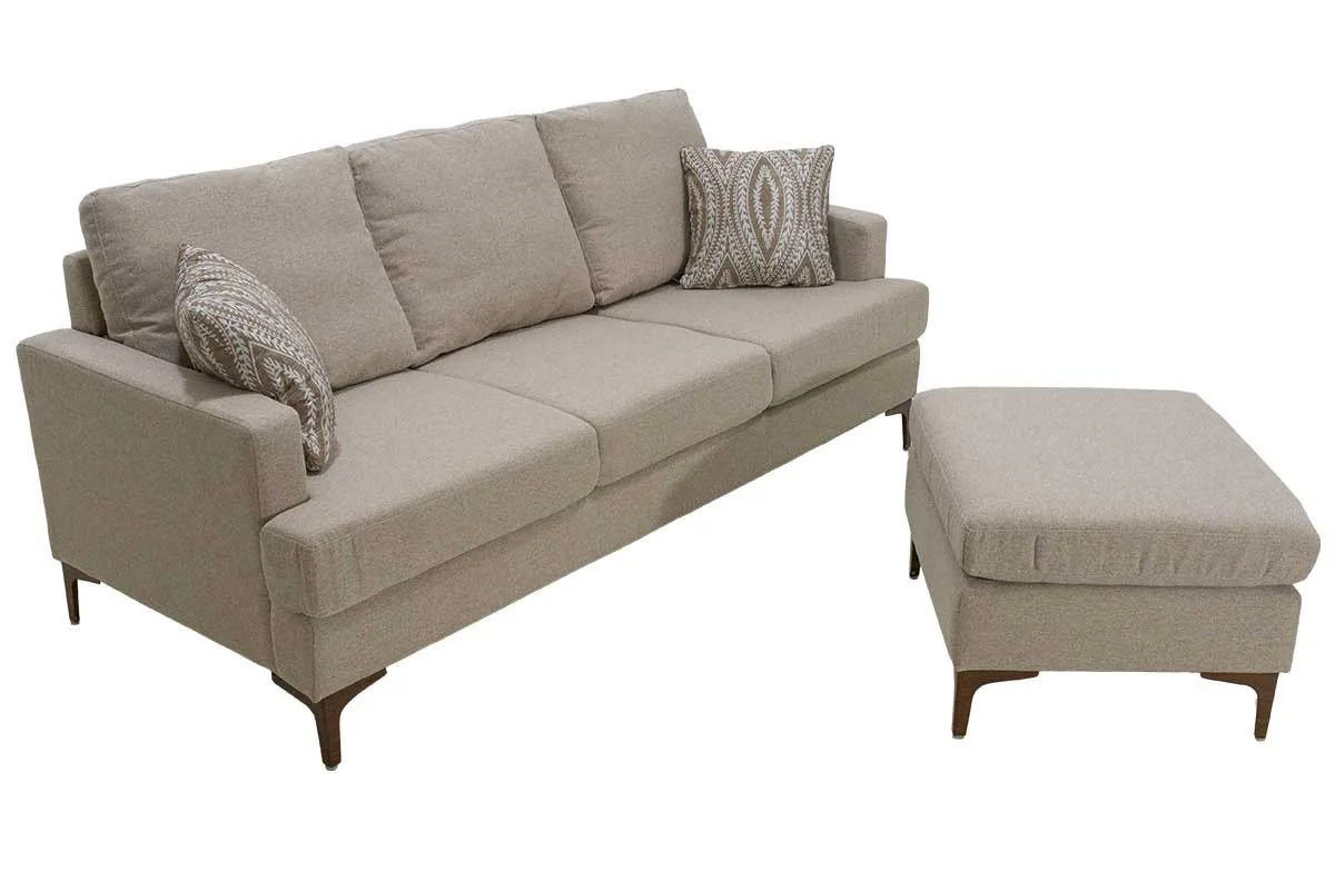 Coltar Slim Pako World Bej 185x140x70cm cu Doua Perne - imagine 5