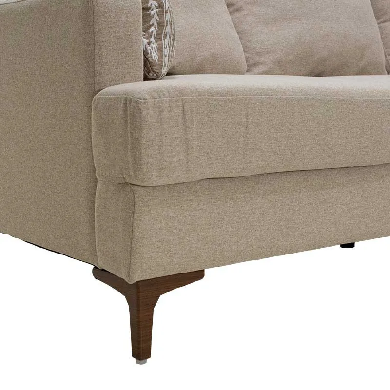 Coltar Slim Pako World Bej 185x140x70cm cu Doua Perne - imagine 7