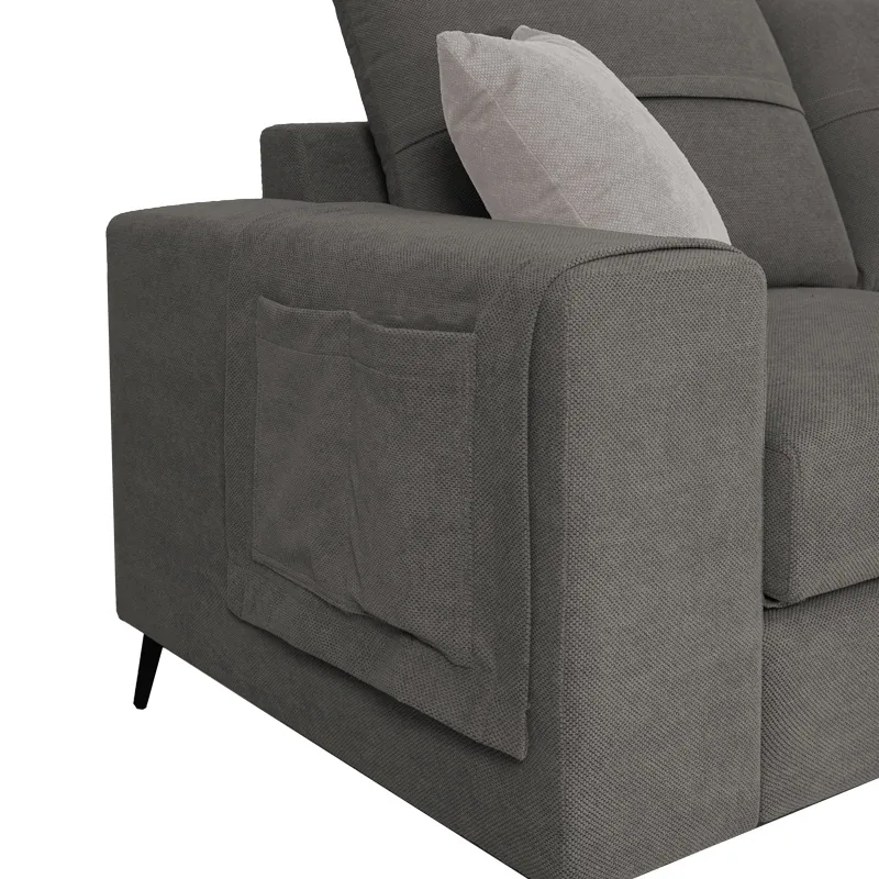 Coltar Stanga Montana Gri cu Perne Gri Deschis 275x215x93cm - imagine 2