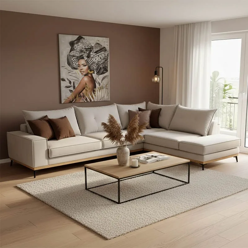 Coltar Stanga Pako World Luxury II Crem Mocha Negru 290x235x90cm