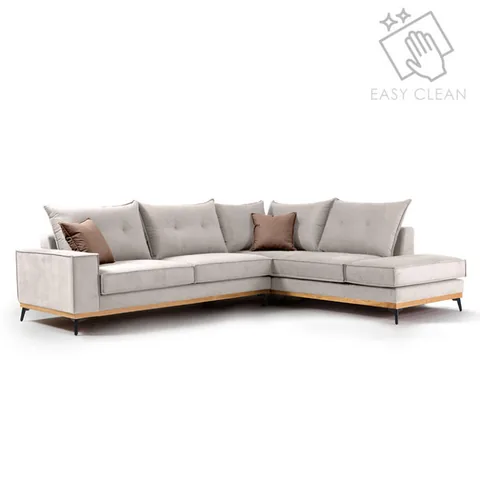 Coltar Stanga Pako World Luxury II Crem Mocha Negru 290x235x90cm - imagine 2