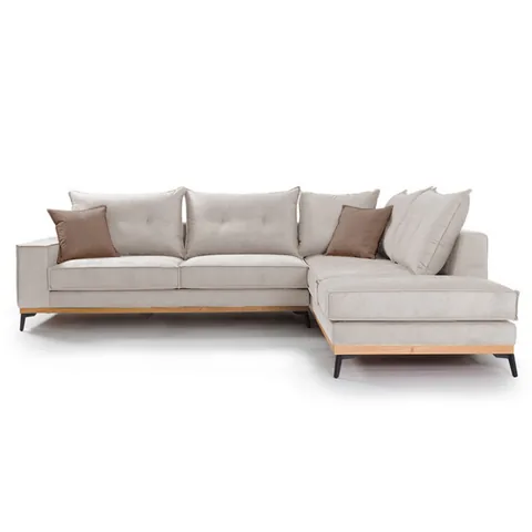 Coltar Stanga Pako World Luxury II Crem Mocha Negru 290x235x90cm - imagine 3