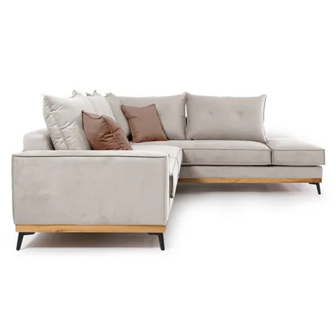 Coltar Stanga Pako World Luxury II Crem Mocha Negru 290x235x90cm - imagine 4