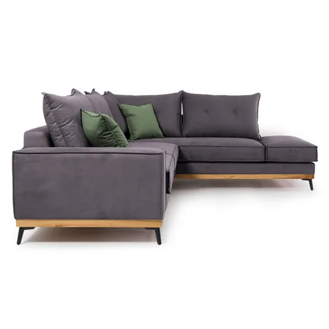 Coltar Stanga Pako World Luxury II Gri Inchis Verde Inchis Negru 290x235x90cm - imagine 4