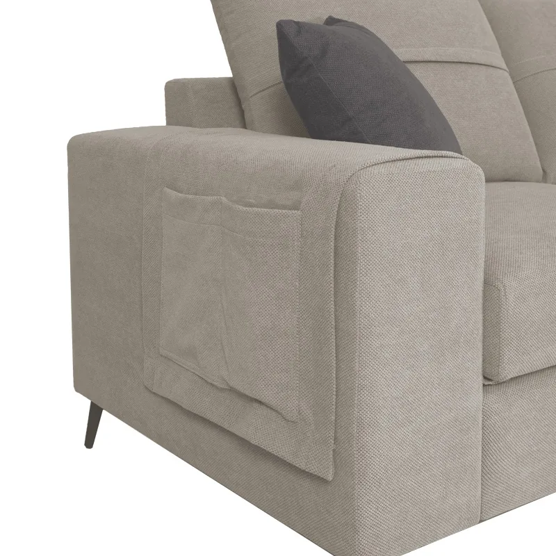 Coltar Stanga Pako World Montana Gri Deschis cu Perne Gri 275x215x93cm - imagine 2